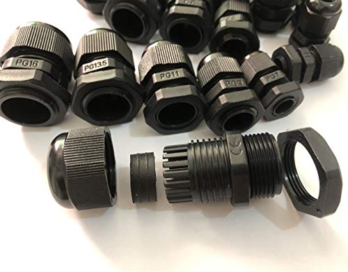 monochef 20pcs Cable Gland Waterproof Adjustable 3-13mm Cable Connectors PG7 PG9 PG11 PG13.5 PG16 Plastic Cable Gland Joints Wire Protectors - Image 2