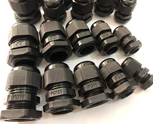 monochef 20pcs Cable Gland Waterproof Adjustable 3-13mm Cable Connectors PG7 PG9 PG11 PG13.5 PG16 Plastic Cable Gland Joints Wire Protectors - Image 3