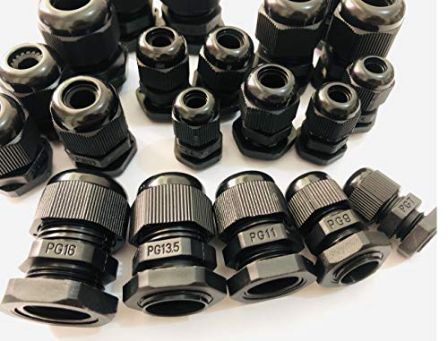 monochef 20pcs Cable Gland Waterproof Adjustable 3-13mm Cable Connectors PG7 PG9 PG11 PG13.5 PG16 Plastic Cable Gland Joints Wire Protectors - Image 5
