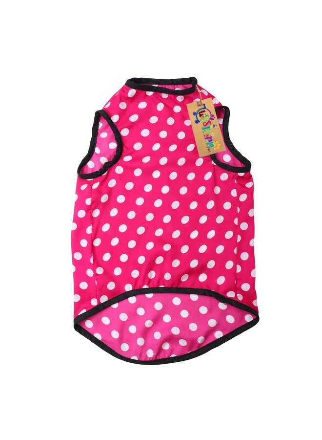 Western Era Funky Soft Cotton Dog T-Shirt | Comfortable & Breathable Dog Clothing | Sleeveless Vest Puppy Outfit |(Polka Pink) (Large) (20Inches) - Image 5