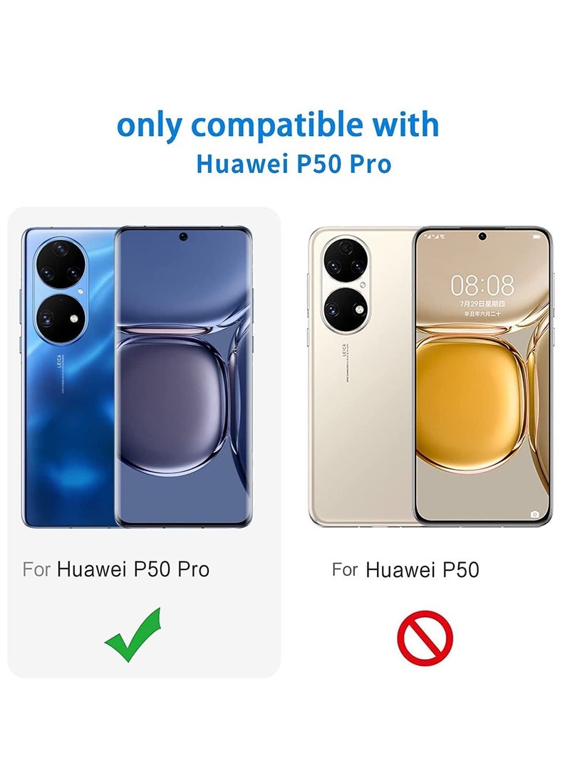 بورتوني جراب هاتف Huawei P50 Pro سائل نحيف ومرن وناعم وغطاء واقٍ للكاميرا من السيليكون المرن  - Image 2