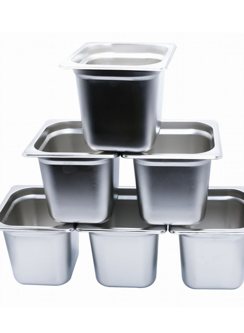 Grace طقم أواني طعام من الفولاذ المقاوم للصدأ 6 قطع 1/6 150 مم عميق - Image 2