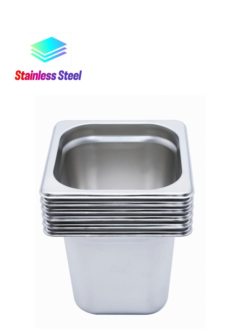 Grace طقم أواني طعام من الفولاذ المقاوم للصدأ 6 قطع 1/6 150 مم عميق - Image 1