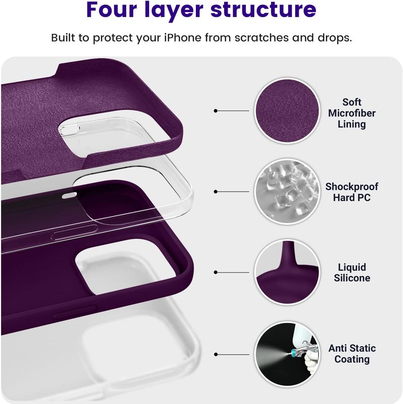 OTOFLY Designed for iPhone 14 Pro Max Case, Silicone Shockproof Slim Thin Phone Case for iPhone 14 Pro Max 6.7 inch (Purple) - Image 3
