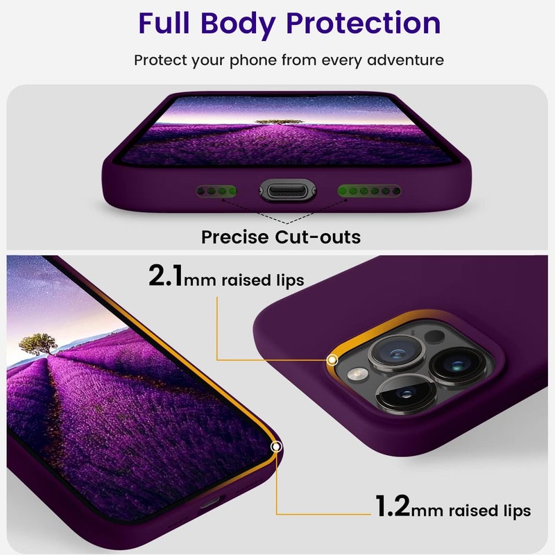 OTOFLY Designed for iPhone 14 Pro Max Case, Silicone Shockproof Slim Thin Phone Case for iPhone 14 Pro Max 6.7 inch (Purple) - Image 4