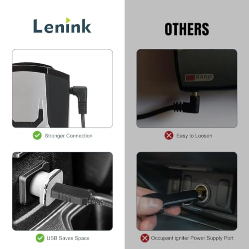 Lenink Power Cord Compatible with Cobra RAD 480i/350/380/450, Replacement Cord Cable USB Charger Compatible with Most Cobra Radar Detectors (1m/3.28ft) - Image 4