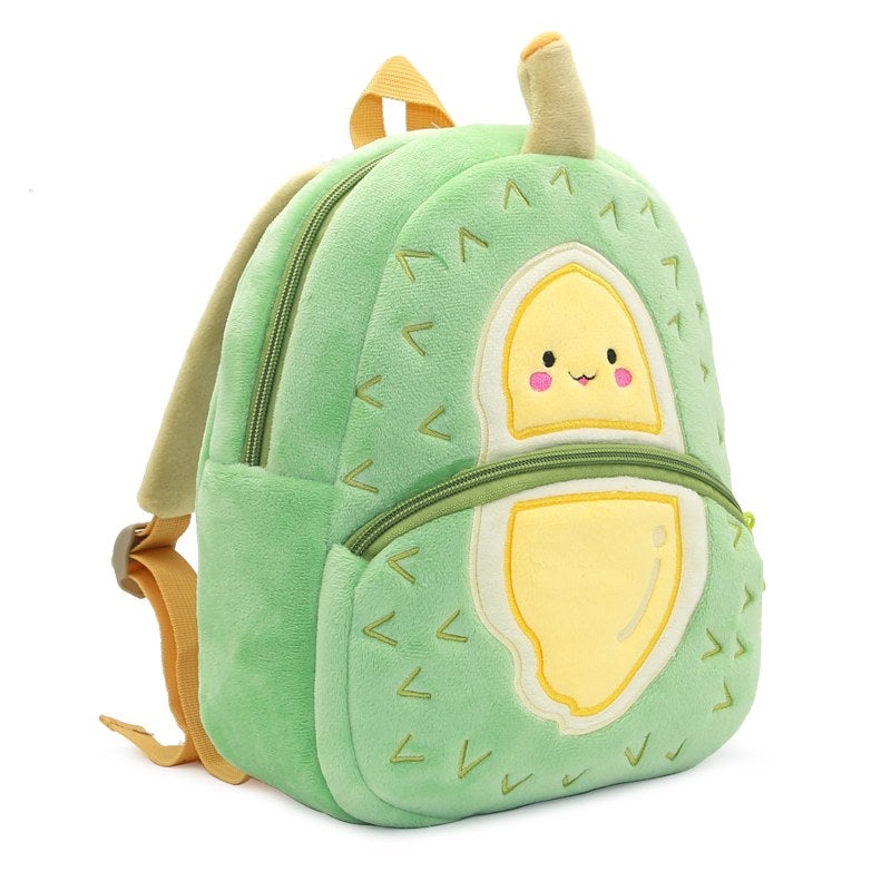 Plush Kids Backpack, Durian Fruit Design, Soft Lightweight School Bag for Toddlers and Preschool Kids - Image 4