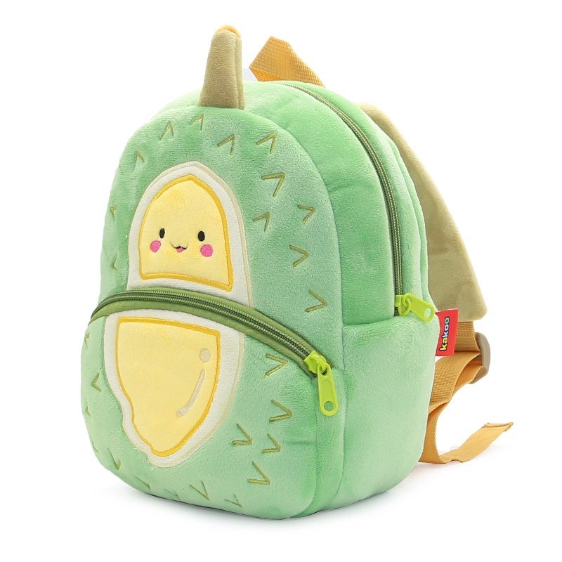 Plush Kids Backpack, Durian Fruit Design, Soft Lightweight School Bag for Toddlers and Preschool Kids - Image 3
