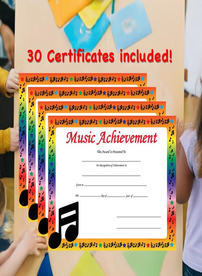 SHAPES ETC. 30 pcs Music Achievement Recognition Certificates 11in x 8.5in Academic Recognition Music Teachers School Certificate Musicians Musical Award Kids Awards Band Achievements Made in The USA - Image 5