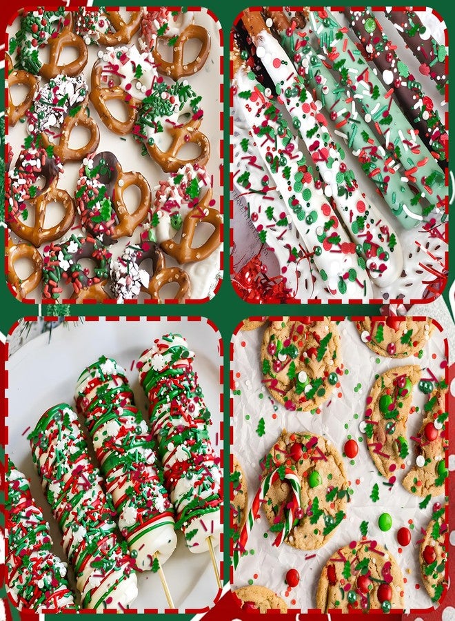 LEBERY Christmas Sprinkles Red Green White Sprinkle Edible Christmas Tree Sprinkle Holiday Cake Sprinkles Sugar Pearls Jimmies Mix for Cake Baking Cookie Ice Cream Decorations - 8 Oz - Image 5