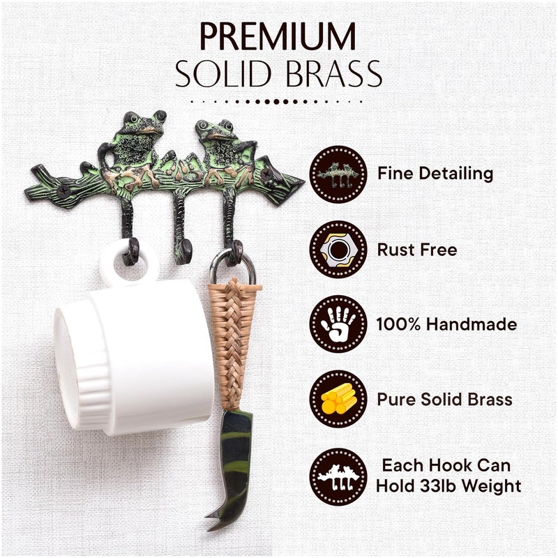 Indian-Shelf IndianShelf Frogs Animal Wall Hooks Unique Coat Hooks Decorative Key Holder Hanger Pop Up Kids Backpack Hanger - Image 3