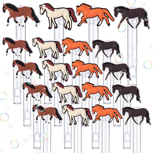 Rotatingpals 24 Pcs Horse Bubble Wands Western Cowboy Cowgirl Party Favors Mini Bubble Wands Tube Bulk Theme Maker Goodie Bags Stuffer Prizes Derby Party Supplies - Image 1