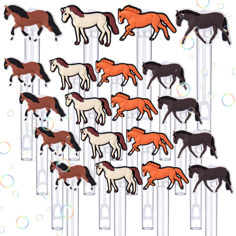 Rotatingpals 24 Pcs Horse Bubble Wands Western Cowboy Cowgirl Party Favors Mini Bubble Wands Tube Bulk Theme Maker Goodie Bags Stuffer Prizes Derby Party Supplies - Image 3
