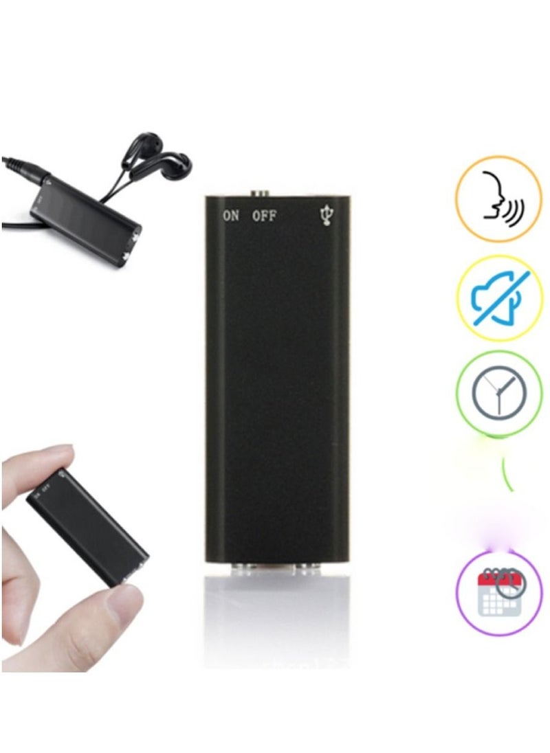 AROAQ - 16GB Activated Mini Digital Voice Recorder Small Voice Record Micro Sound Dictaphone Audio Recorder MP3 Player - Image 1