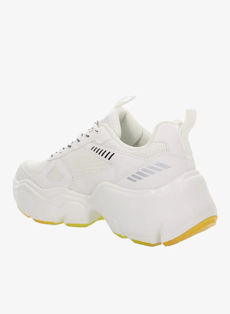 Lumberjack WHITE Women ITRU Panelled Lace-Up Sneakers for Women | Best Price UAE