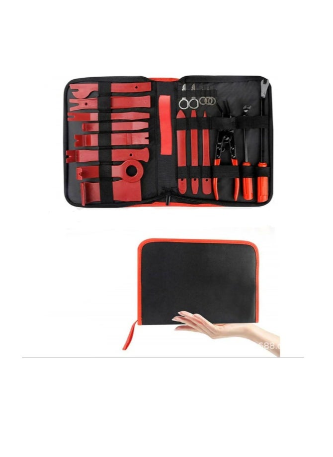 Generic 19Pcs Trim Removal Tool Set Panel Fastener Clips Removal Automotive Plastic Upholstery Pliers Removal Install Removal Car Tool with Storage Bag for Trim Panel Audio Clip Pliers Terminal  - Image 5