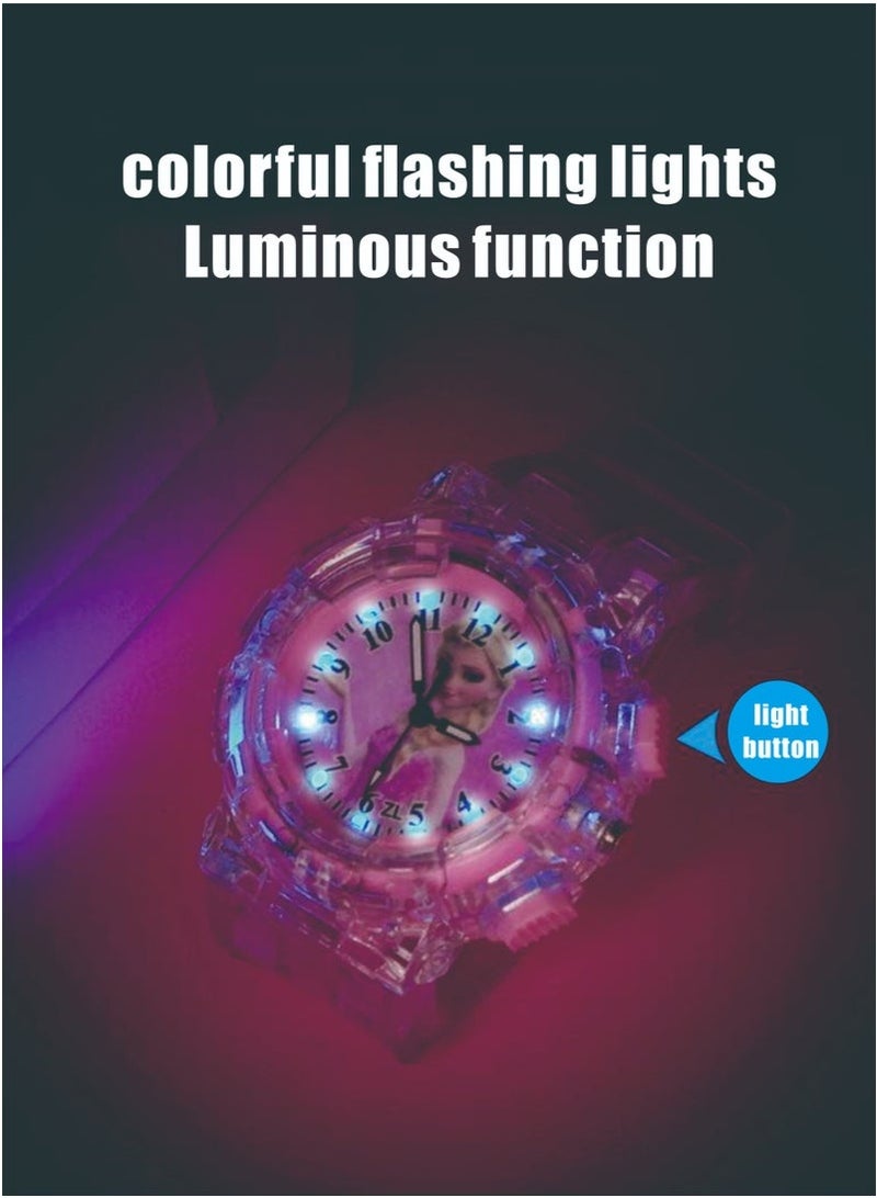 Sharpdo ساعة كواتز أنالوج ملونة متلألئة مناسبة للأطفال من 5-12 سنة من فروزن إلسا، ساعة كرتونية للأولاد والبنات، ساعة الأميرة فروزن الكلاسيكية - Image 4