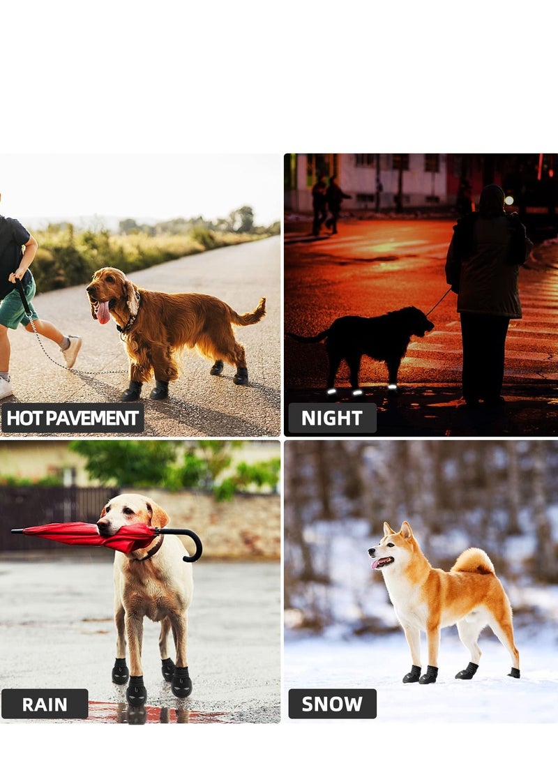 KASTWAVE 2 Pairs Dog Shoes for Large Medium Dogs Booties Paw Protection with Adjustable Straps Rugged Anti-Slip Sole - Image 5