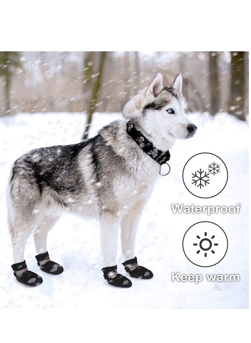 KASTWAVE 2 Pairs Dog Shoes for Large Medium Dogs Booties Paw Protection with Adjustable Straps Rugged Anti-Slip Sole - Image 4