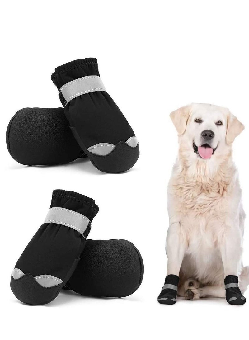 KASTWAVE 2 Pairs Dog Shoes for Large Medium Dogs Booties Paw Protection with Adjustable Straps Rugged Anti-Slip Sole - Image 3