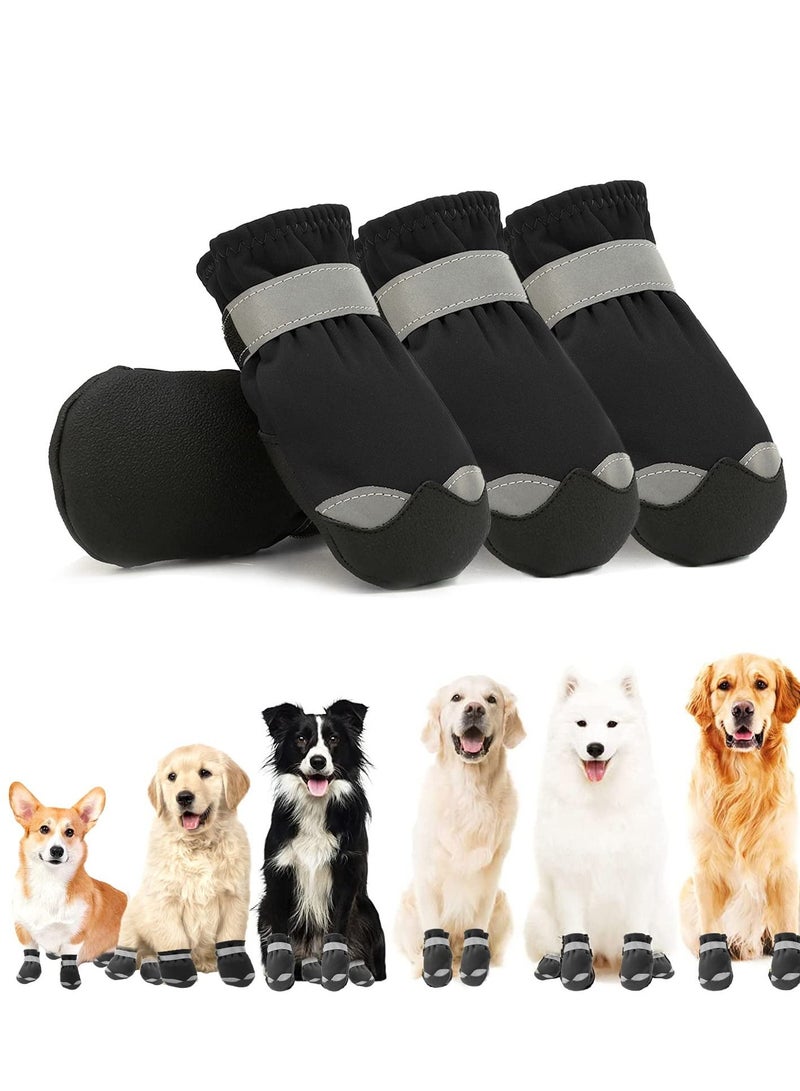 KASTWAVE 2 Pairs Dog Shoes for Large Medium Dogs Booties Paw Protection with Adjustable Straps Rugged Anti-Slip Sole - Image 1