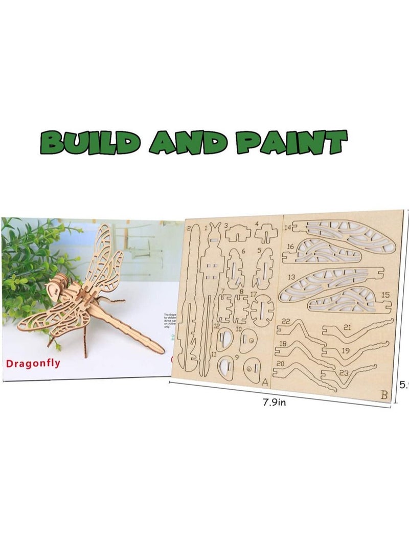 3D Wooden Insect Puzzle 8 Piece Set Animal Skeleton Assembly Model Puzzle DIY Crafts Toys Gifts for Kids and Adults Teens Boys Girls
