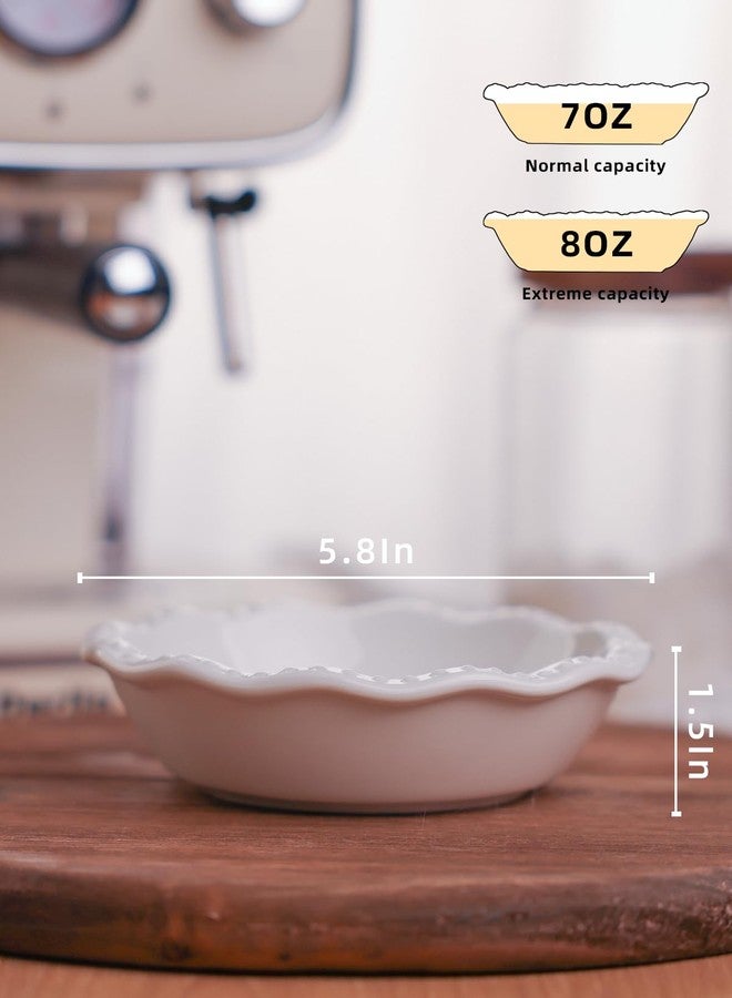 GDCZ Mini Pie Pan Set of 4, Ceramic Individual Stackable Pie Tins，Non-Stick Baking Bread Pan, Microwave and Dishwasher Safe, 5.8 Inch 8OZ, White - Image 2