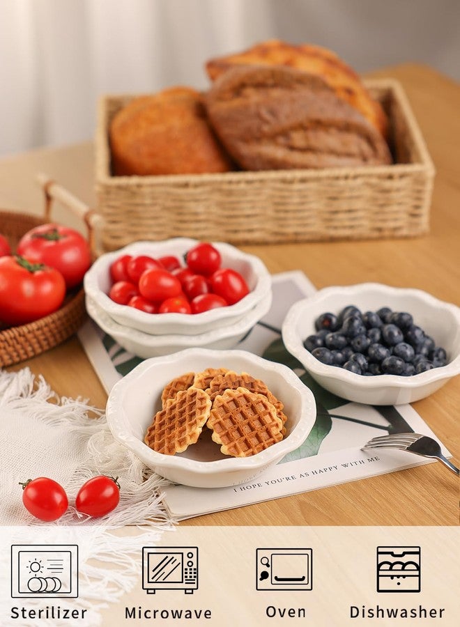 GDCZ Mini Pie Pan Set of 4, Ceramic Individual Stackable Pie Tins，Non-Stick Baking Bread Pan, Microwave and Dishwasher Safe, 5.8 Inch 8OZ, White - Image 3