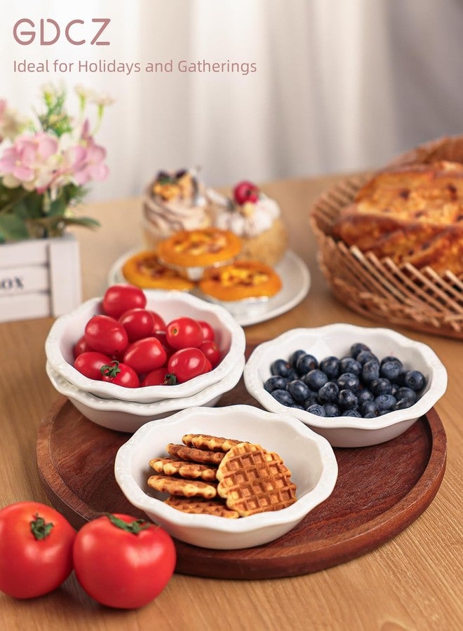 GDCZ Mini Pie Pan Set of 4, Ceramic Individual Stackable Pie Tins，Non-Stick Baking Bread Pan, Microwave and Dishwasher Safe, 5.8 Inch 8OZ, White - Image 5