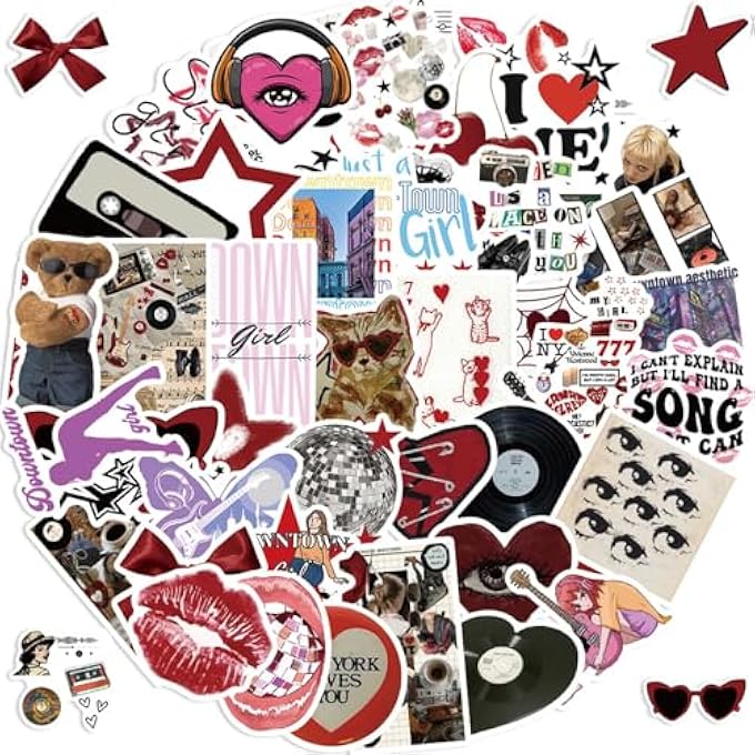 rayihni 50 PCS LAPTOP STICKERS FOR KIDS,OFFICE AESTHETIC COOL STICKERS TRAVEL CUTE STUFF STICKERS FOR WATER BOTTLES LUGGAGE - Image 1