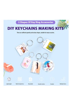 SYOSI 40Pcs Pendant Picture Frame Keyrings, Make Your Own Keyring Kit, Keychain Central Photo Frame Pendant for Kids To Assemble And Attach To Key Rings And Bags  - Image 4