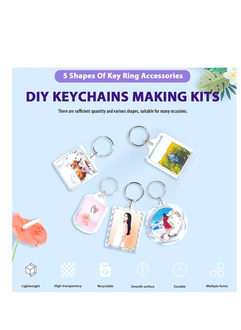 SYOSI - 40Pcs Pendant Picture Frame Keyrings, Make Your Own Keyring Kit, Keychain Central Photo Frame Pendant for Kids To Assemble And Attach To Key Rings And Bags - Image 1