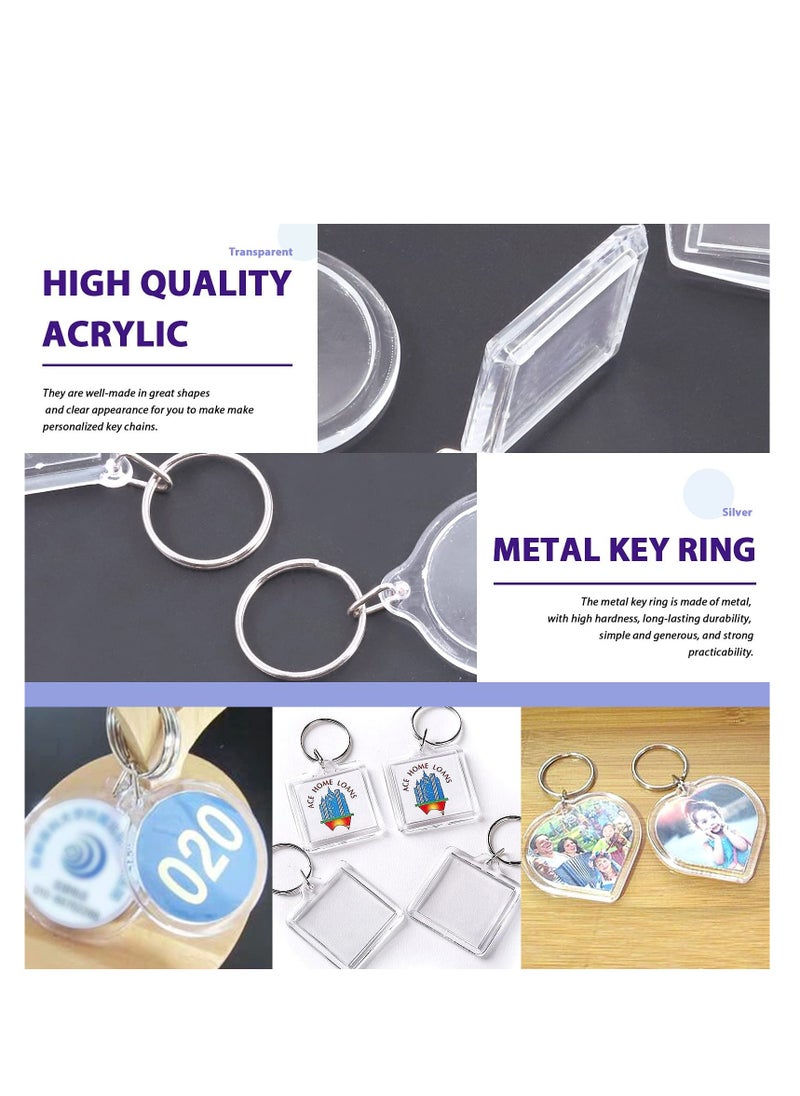 SYOSI - 40Pcs Pendant Picture Frame Keyrings, Make Your Own Keyring Kit, Keychain Central Photo Frame Pendant for Kids To Assemble And Attach To Key Rings And Bags - Image 1
