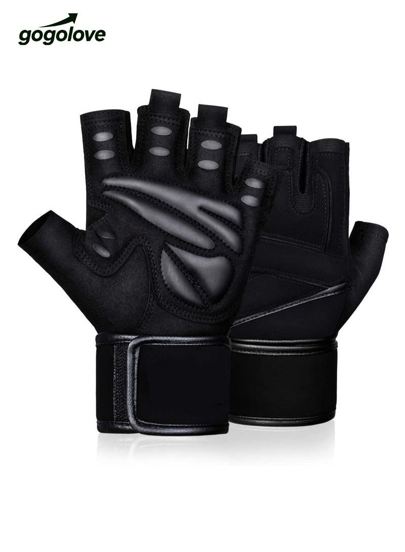 جوجو الحب قفازات التمرين، قفازات رفع الأثقال للرجال والنساء، قفازات دعم المعصم، قفازات تمرين نصف إصبع مسامية لتدريب الأثقال، السحب، اللياقة البدنية في صالة الألعاب الرياضية، التمارين المنزلية، التمارين - Image 1