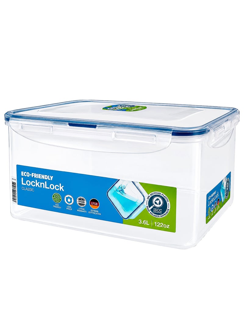 LOCK & LOCK LocknLock Rectangular Food Storage Container 3.6L Airtight Leakproof Lid, BPA-Free, Microwave, Freezer & Dishwasher Safe, Space-Saving Container for Meal Prep & Leftovers - Image 1