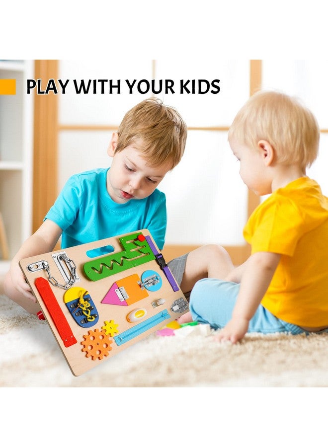 ABERLLS Montessori Busy Board for Toddlers, Wooden Sensory Toys, Preschool Learning Activities for Fine Motor Skills Travel Toy, Basic Life Skills Educational Gifts for 1 2 3 Years Old Kids Boys Girls - Image 4