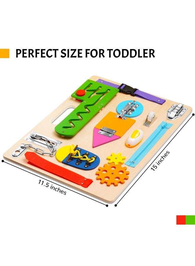 ABERLLS Montessori Busy Board for Toddlers, Wooden Sensory Toys, Preschool Learning Activities for Fine Motor Skills Travel Toy, Basic Life Skills Educational Gifts for 1 2 3 Years Old Kids Boys Girls - Image 5