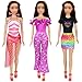 Ecore Fun 3 Sets 28 Inch Doll Clothes Casual Outfits for 28 Inch Girl Dolls Quality 28 Doll Fashion Clothing Set Pink Striped Swimsuit Purple Sparkly Jumpsuit Top Skirt Set - Image 2