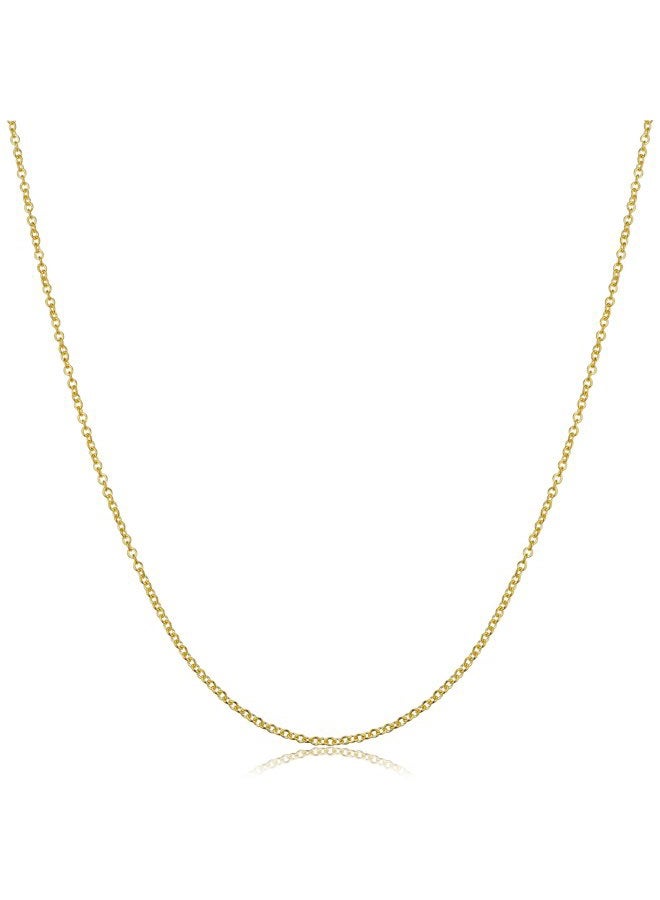 Kooljewelry 14k Yellow Gold 1 mm Round Cable Chain Necklace (16, 18, 20, 22, 24 or 30 inch) - Image 1