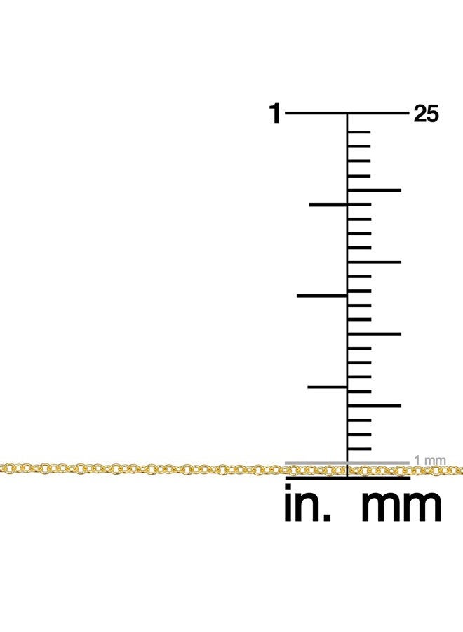 Kooljewelry 14k Yellow Gold 1 mm Round Cable Chain Necklace (16, 18, 20, 22, 24 or 30 inch) - Image 3
