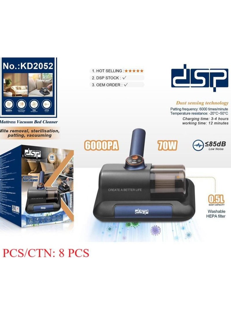Hoco - DSP Home Mattress Vacuum Bed Vacuum Cleaner, 0.5L Tank Capacity, 70W Power, Dirt Removal and Dust Removal, Type C Cable (KD2052) - Image 1
