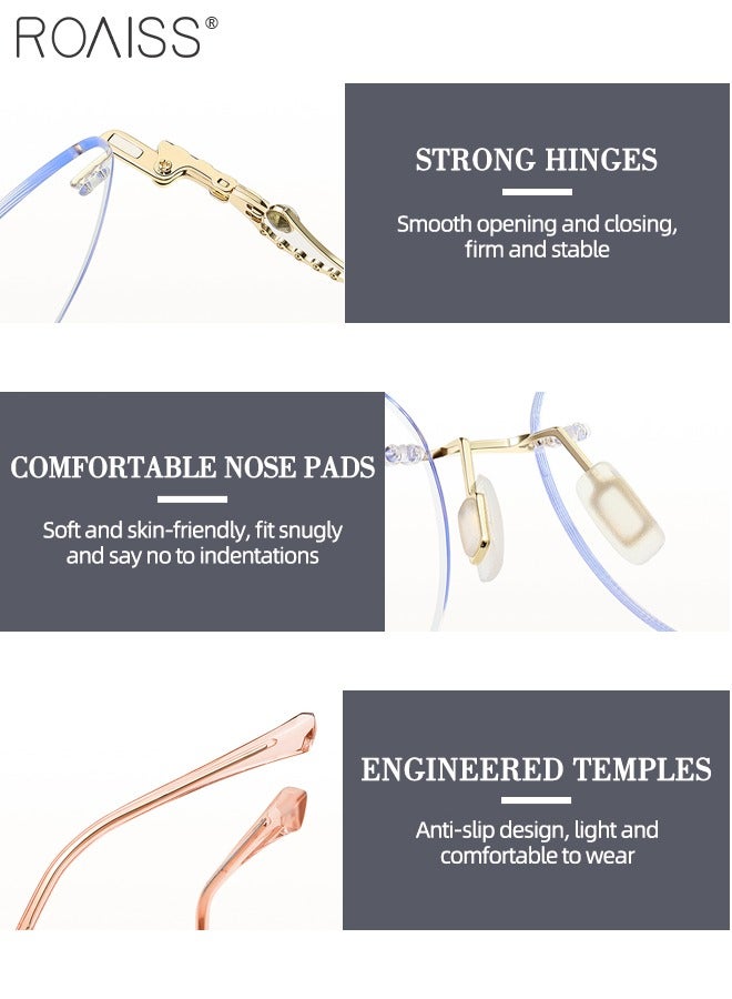 roaiss 2 in 1 Magnetic Polarized Clip-On Sunglasses Set, Blue Light Blocking Glasses with Magnetic Polarized Lenses, Multi-Function Glasses with Rhinestone Decor, Suitable for Women Day and Night Use - Image 5