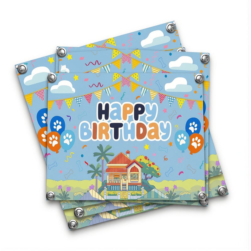 Happy Birthday Backdrop Kids Dog Theme Vinyl Party Photo Background 125x83cm - Image 2