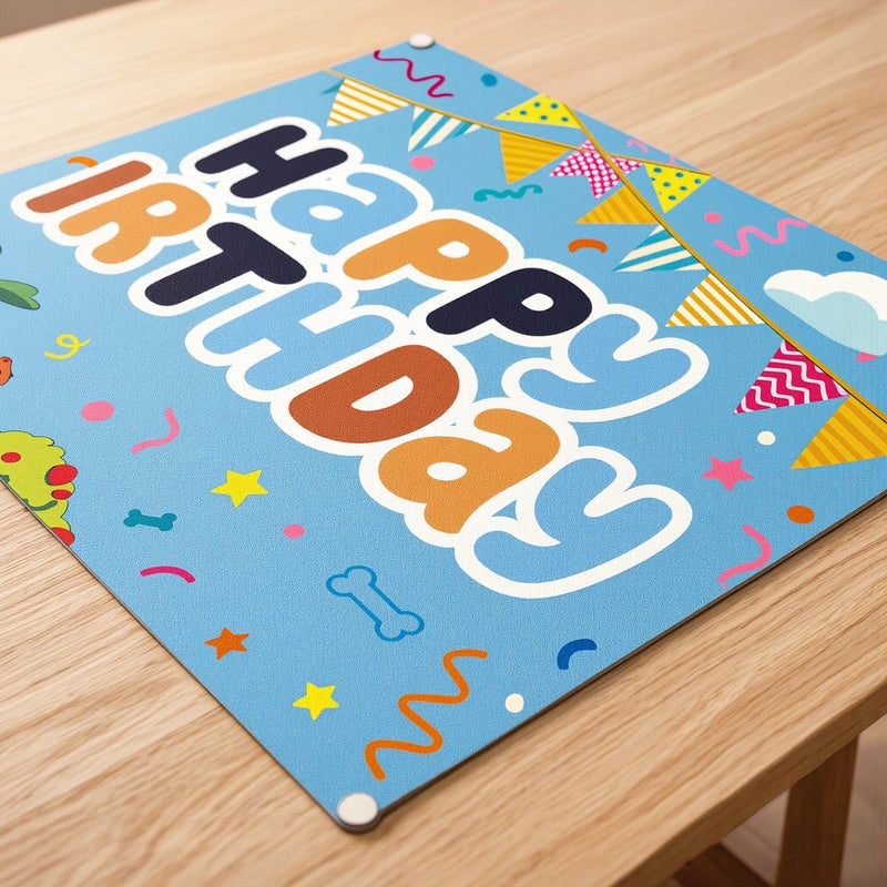 Happy Birthday Backdrop Kids Dog Theme Vinyl Party Photo Background 125x83cm - Image 4
