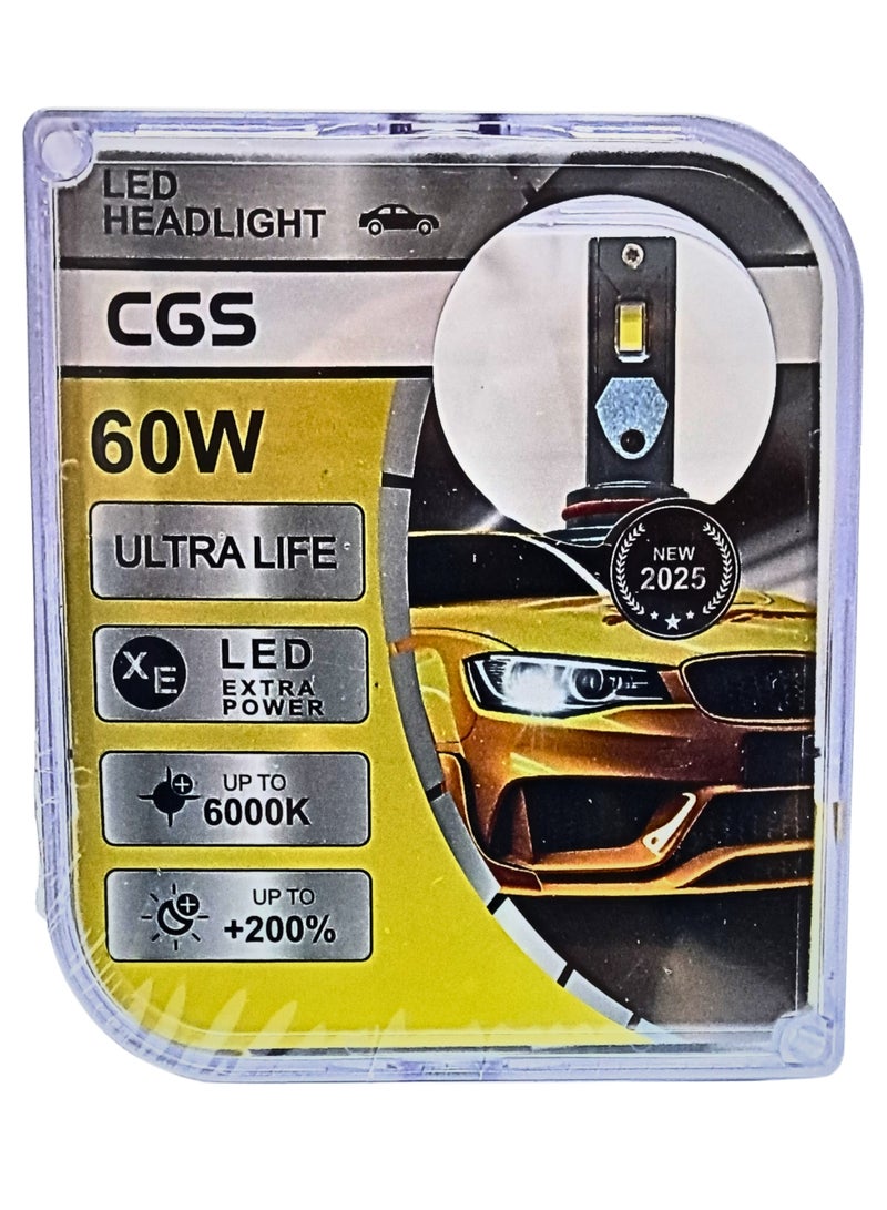 سي جي اس طقم مصابيح أمامية LED للسيارة 60 واط – H1 - Image 2