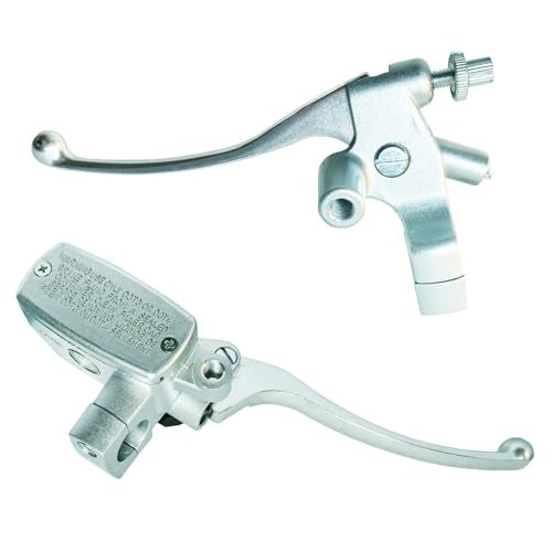 Vanlison Left & Right Brake Master Cylinder Clutch Levers Compatible with Honda VT600 VT750 VF750 VT1100 VT1300 VTX1300 Part # 45510-MFR-305 53172-MR1-000 53178-MAH-000 Chrome - Image 1