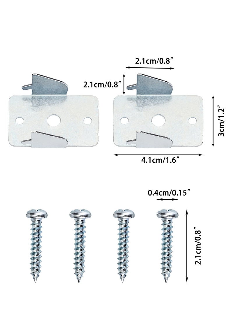 SYOSI 10pcs Metal Curtain Rods Brackets, Sturdy Curtain Rod Holders with Screws, Wall Mounted Double Curtain Rod Support Hooks Wall Brackets Holder for Home Office, Silver - Image 3