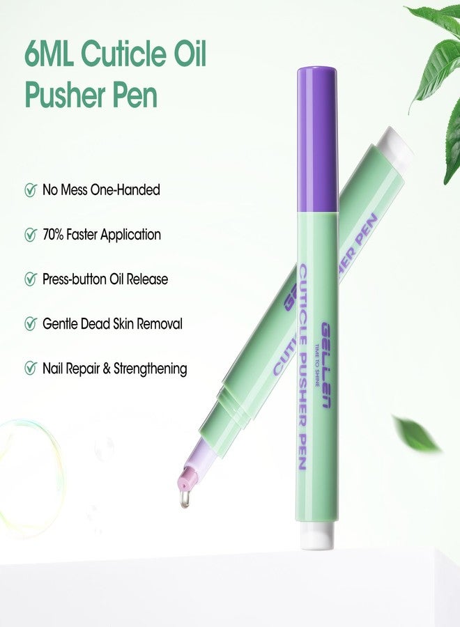 Gellen 6ml Ceramic Cuticle Oil Pusher Pen - Moisturizing Cuticle Oil for Dry Cuticles & Rough Nails, Gentle Cuticle Pusher Tool for Beginners, Nourishing Formula with Natural Oils - Image 2