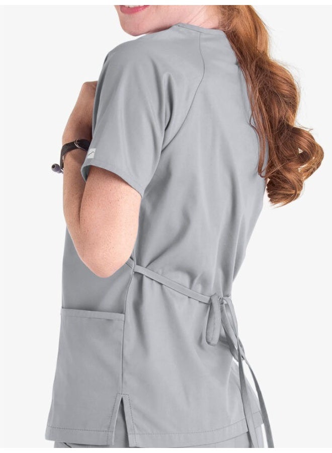 Loquat Womens Medical Scrubs Set Medical Uniform Set Gray - Image 4