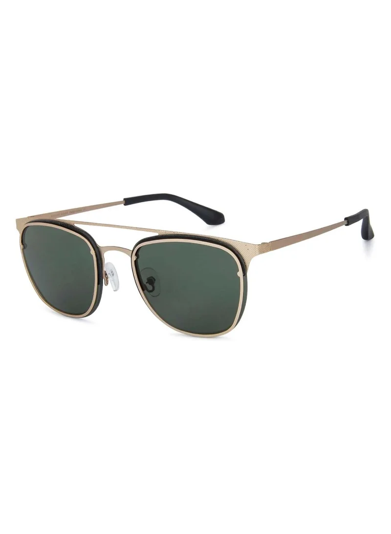 VINCENT CHASE Vincent Chase By Lenskart | Matte Golden Green Full Rim Square Branded Latest and Stylish Sunglasses | 100% UV Protected | Men & Women | Small | VC S12911
